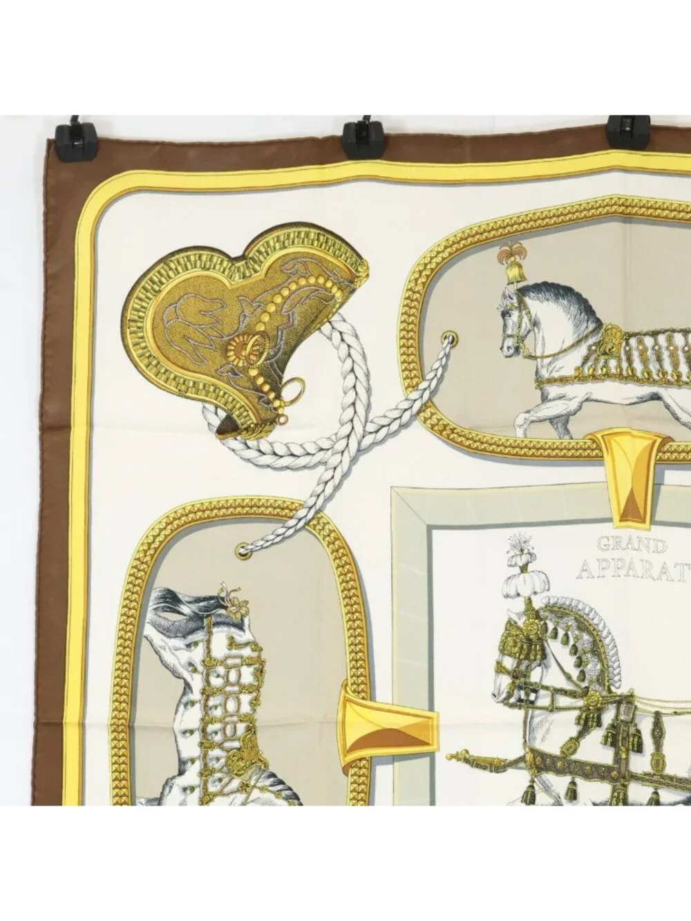 Hermes Grand Apparat Silk Carre 90 Scarf